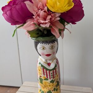 3 For $30 Deal - Floral Ceramic Vase with Colorful Blooms